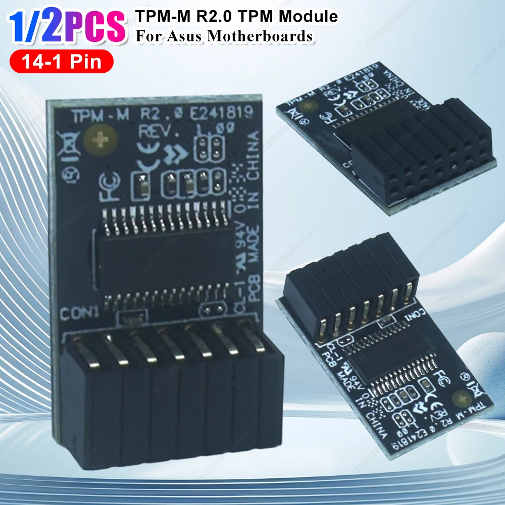 

Для Asus TPM-M R2.0 Модуль TPM LPC 14-1-контактный модуль Trusted Platform (TPM) 15x25 мм Аппаратный чип безопасности для материнских плат Asus