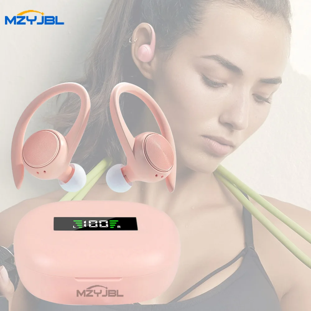MZYJBL Wireless Earphones Bluetooth 5.3, R200 Ear Hook HiFi Stereo Sound, Open Ear Headset Waterproof, Touch Control Headphones