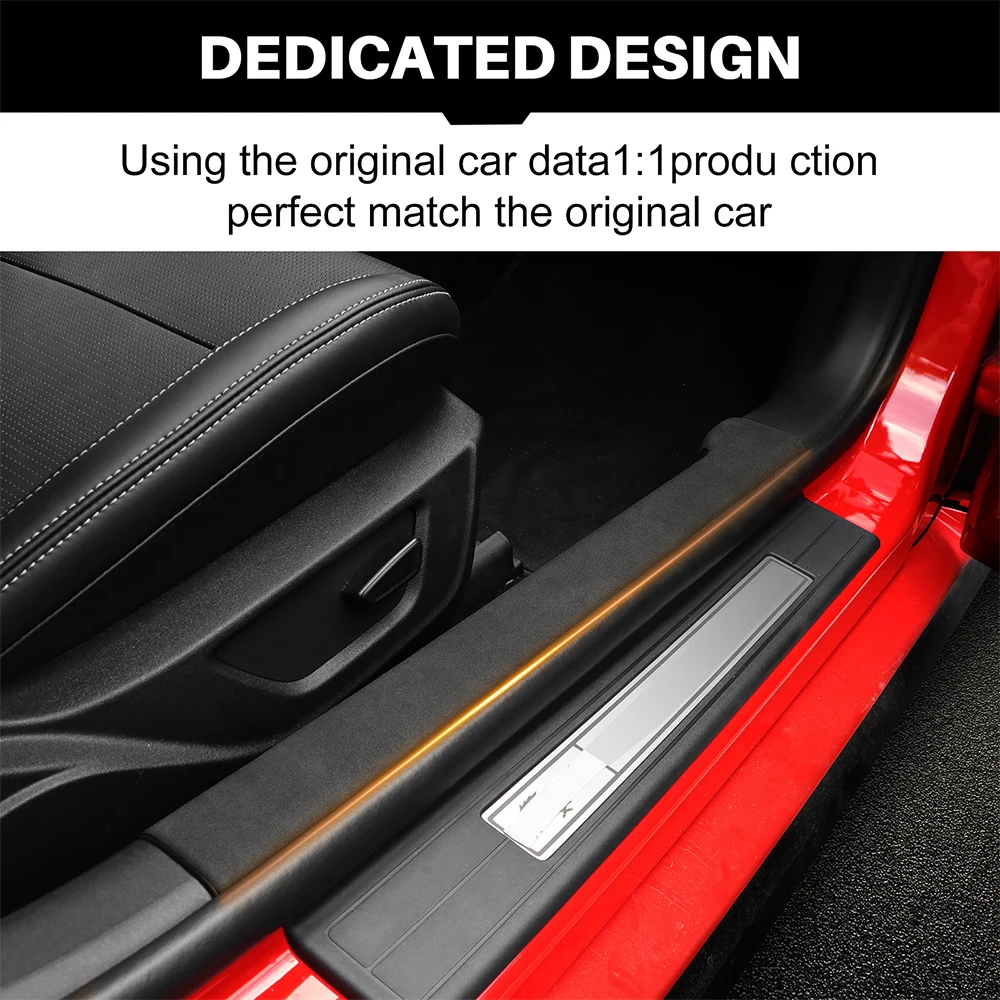 Threshold Door Anti Scratch Tape for Ford Mustang 2024 2025 Protective Strip Anti-kick Protect Film Interior Sticker Accessories