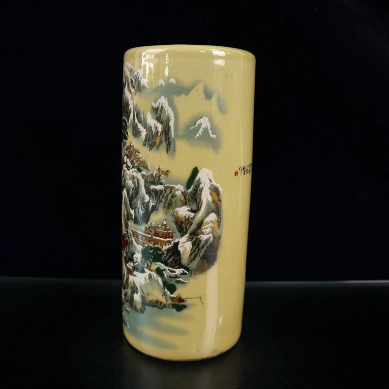 Chinese Old Porcelain Vase with Pink Landscape Pattern Traditional Asian Decorative Item for Home  Collectibles