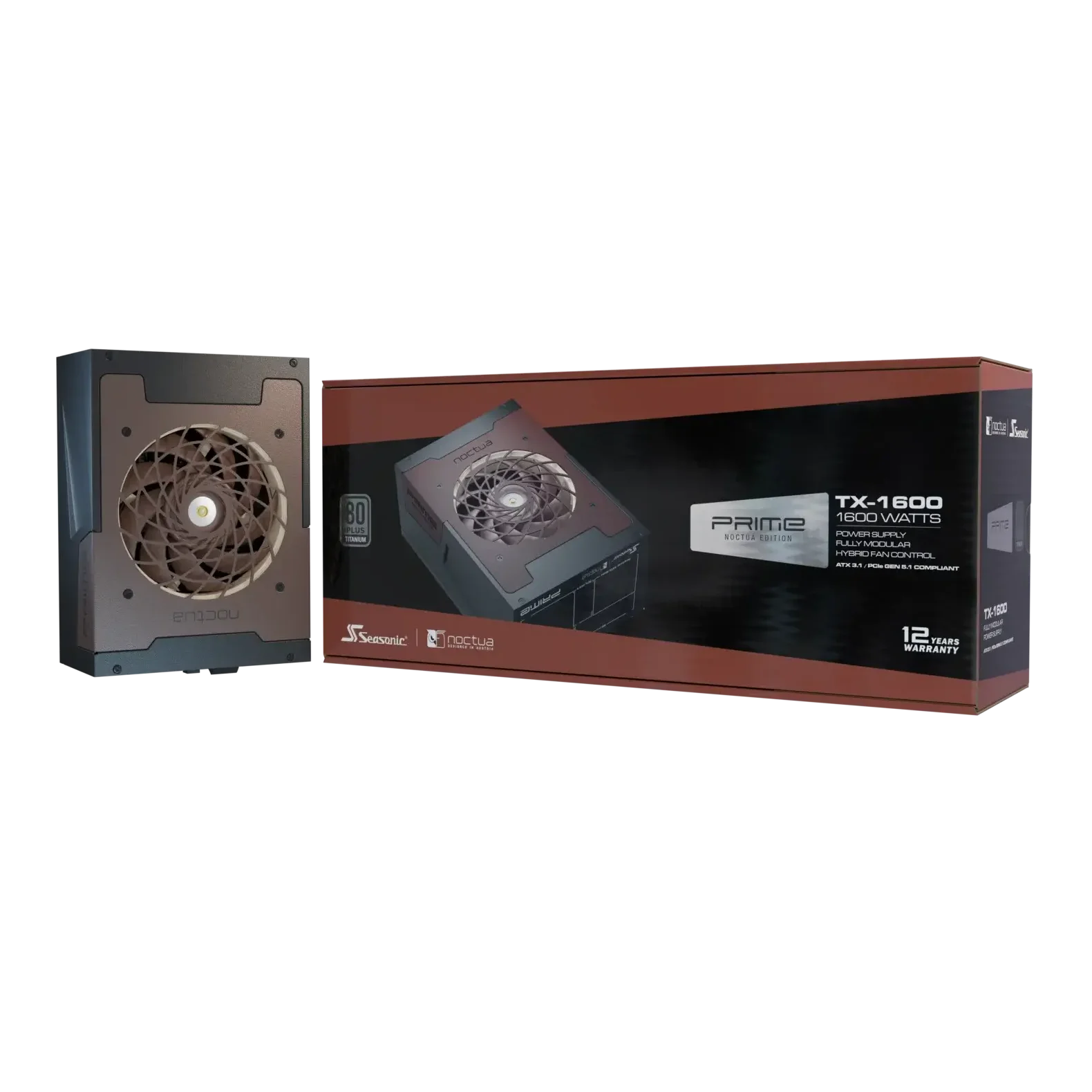 Cutting Edge Seasonic PRIME TX-1600 Noctua Titanium 1600W 80PLUS Titanium ATX Power Supply with 135mm Fan for PC Gaming Desktop