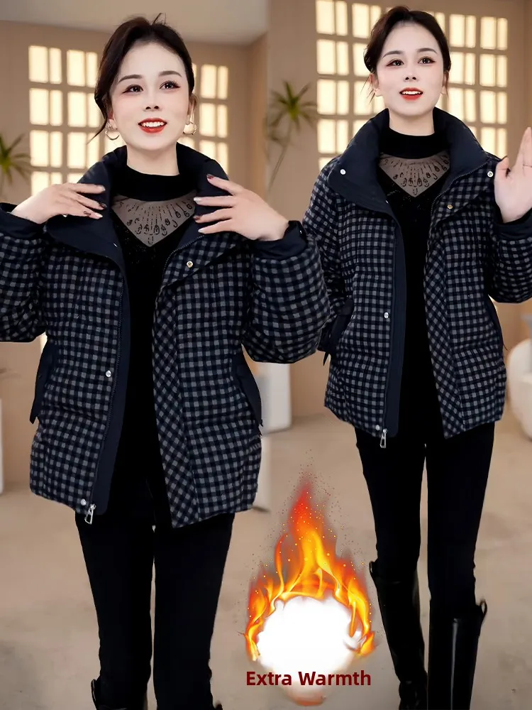 

Утепленная корейская зимняя куртка-пуховик для женщин: модный уличный стиль, удобная для повседневной носки, свободный крой