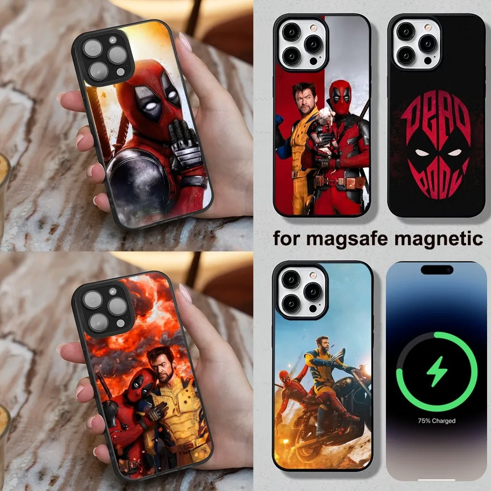 Phone Case For iPhone 16,15,14,13,12,11,Plus,Pro,Max,Mini D-Deadpool W-Wolverine Magesafe Magnetic Wireless Charge