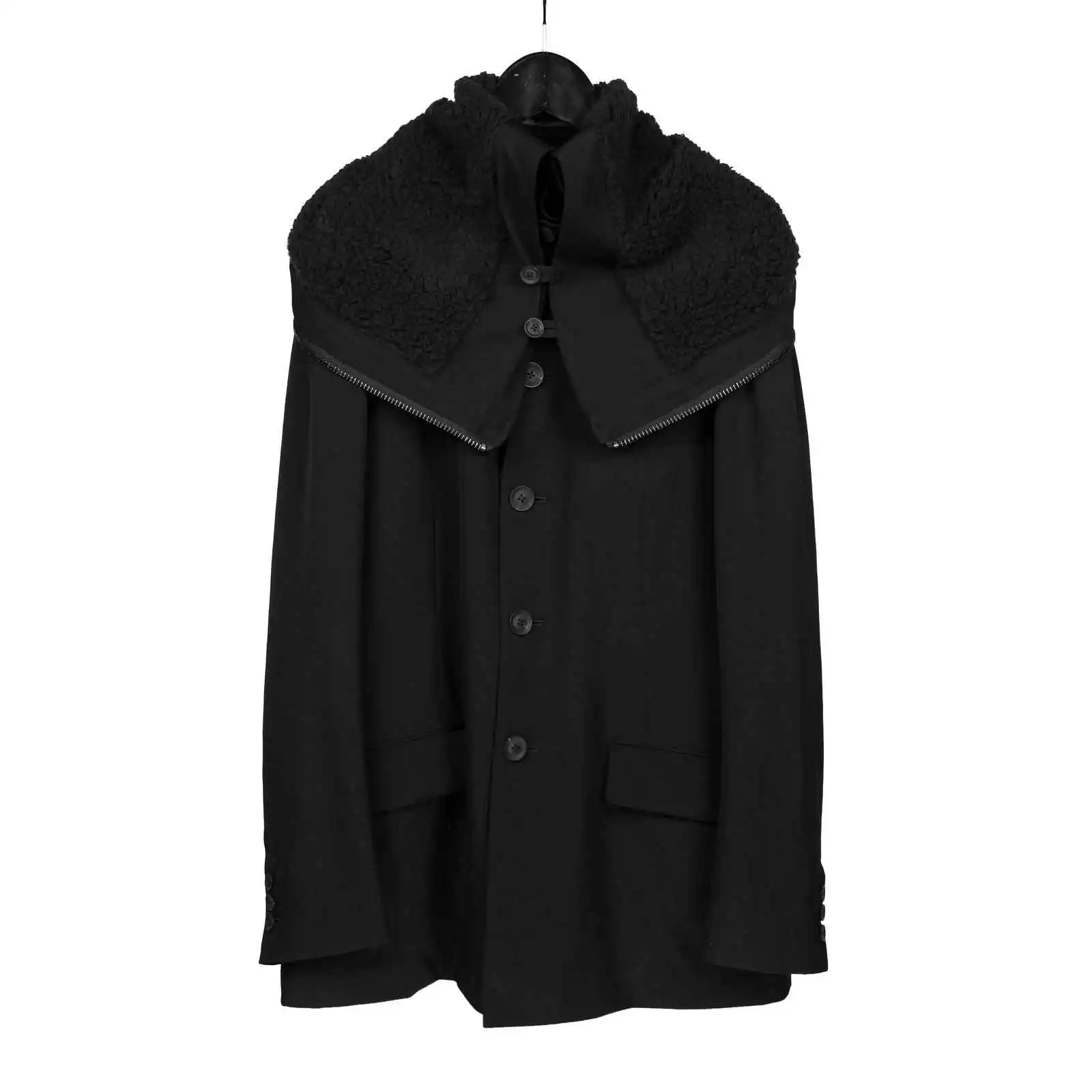 

TOP-YAMAMOTO оригинальный дизайн, темно-ниша, однобортный пиджак с воротником-стойкой для мужчин и женщин, свободный и повседневный