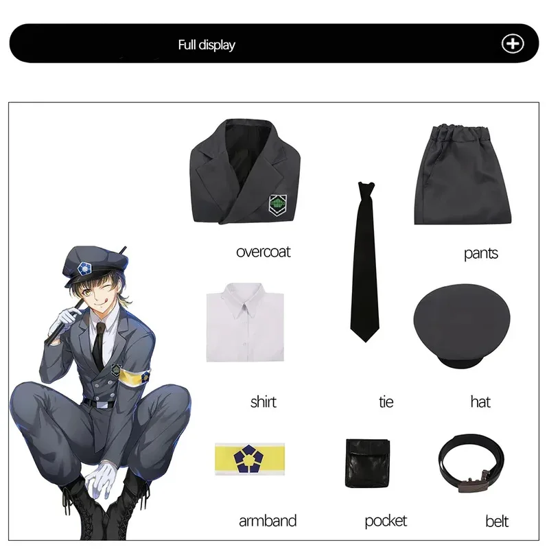 

2025 11 Isagi Yoichi Anime Blue Lock Clothes Guard Uniform Chigiri Hyoma Nagi Seishiro Mikage Reo Cosplay Costume Police
