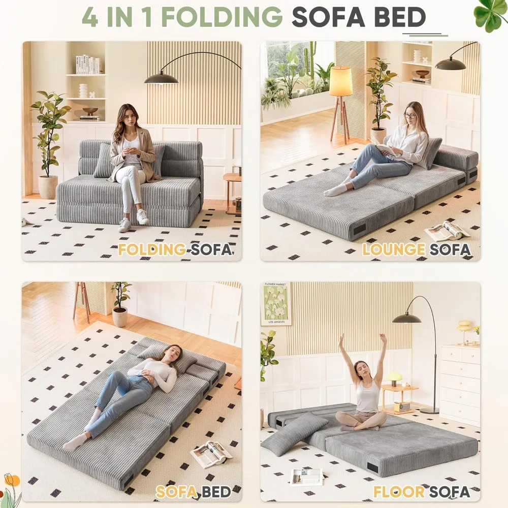 أريكة سرير قابلة للطي، كرسي نوم قابل للتحويل مع وسادة، أرائك صالة فوتون مريحة، كرسي محمول قابل للطي #4