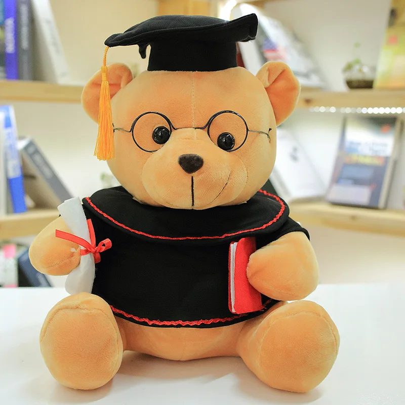 Hot Sale Multiple Styles Cartoon Doctor Bear Plsuh Toys Cute Sitting Doctoral Gown Bear Doll Lovely Decor For Graduation Party