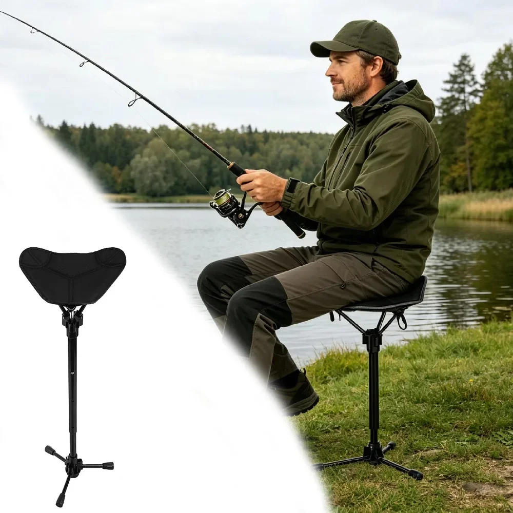 1PCS Triangle Telescopic Camping Stool - One Leg Portable Maza Stool for Outdoor Travel, Queuing, Fishing & Beach Use