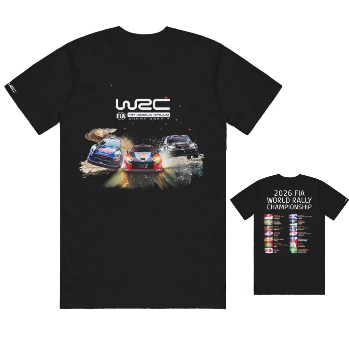 WRC 2026 Calendar Rally Race Car Motorsport Graphic T-Shirt Cotton Men Women Streetwear Tee