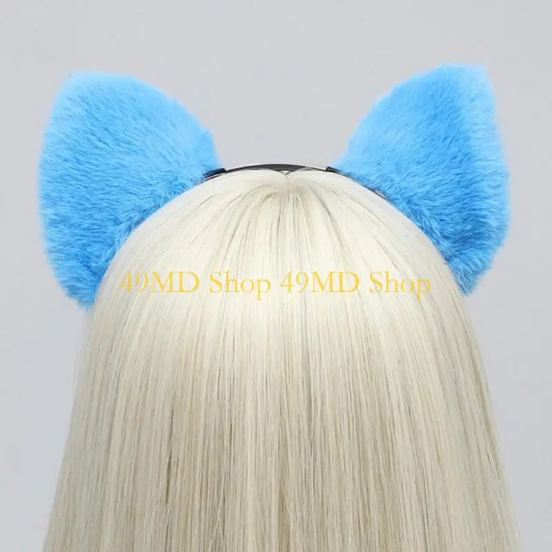 

49MD плюшевый обруч для волос в стиле аниме с ушками для женщин и девочек, повязка на голову для ролевых игр в стиле аниме, для