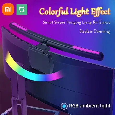 Xiaomi Mijia USB wiszące światła ekranowe bezstopniowe przyciemnianie zakrzywiony ekran monitora listwa świetlna RGB tło atmosfera lampa biurkowa nowość