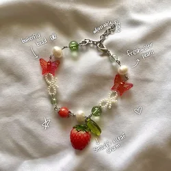 strawberry fields bracelet Handmade