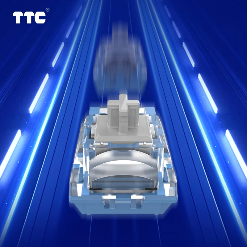 TTC Fast Silver Switch, Factory Pre-lubed Linear HIFI Fast Trigger Mechanical Keyboard Switch for Gaming