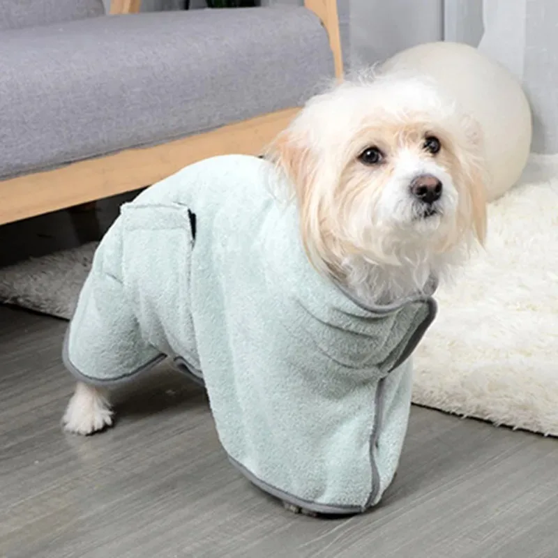 Dog Bathrobe Microfiber Quick Drying Bathrobe Bath Towels for Small Medium Large Dogs Cats Pet Clohtes Coat Dog Accessories