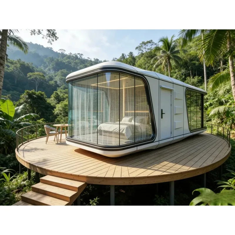 China Factory Mobile Luxury Capsule Homes House Hotel Container House With Bathroom Shower Outdoor