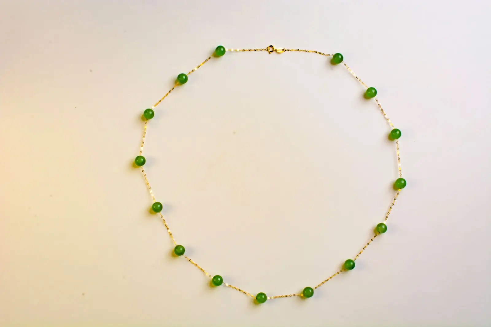 

Ожерелье из чистого золота 18 карат, кулон из натурального зеленого агата AU750, ювелирные изделия, вечерние, свадебный подарок для женщин X635