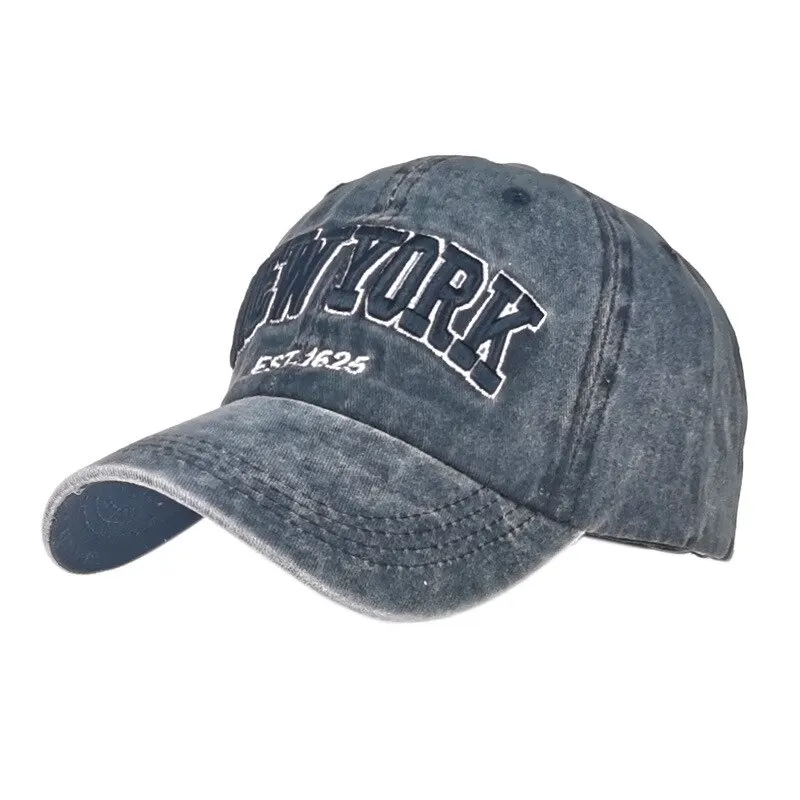 Hot Sale Hat New Spring And Autumn Washed Cloth Baseball Cap Embroidered Letters New York