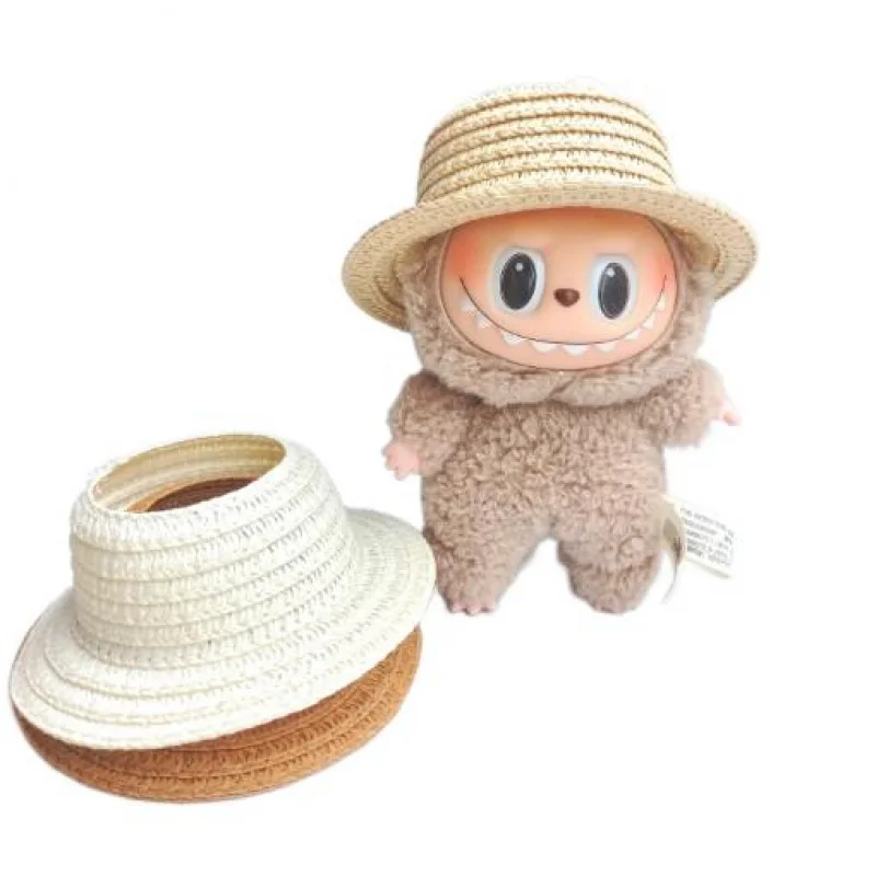 

1 шт. однотонная мини-соломенная шляпа для кукол, детские маленькие шапки с открытым верхом, диаметр 15 см 17 см