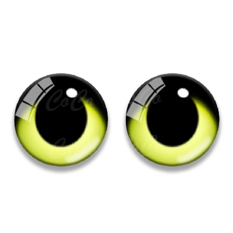 6pairs Runde 8/10/12/14/16/ 20MM Glas Drachen Katze Augen Cabochon Charms Zubehör Glas DIY Multi Farbe Puppe Augen Muster Handwerk – Detail 3