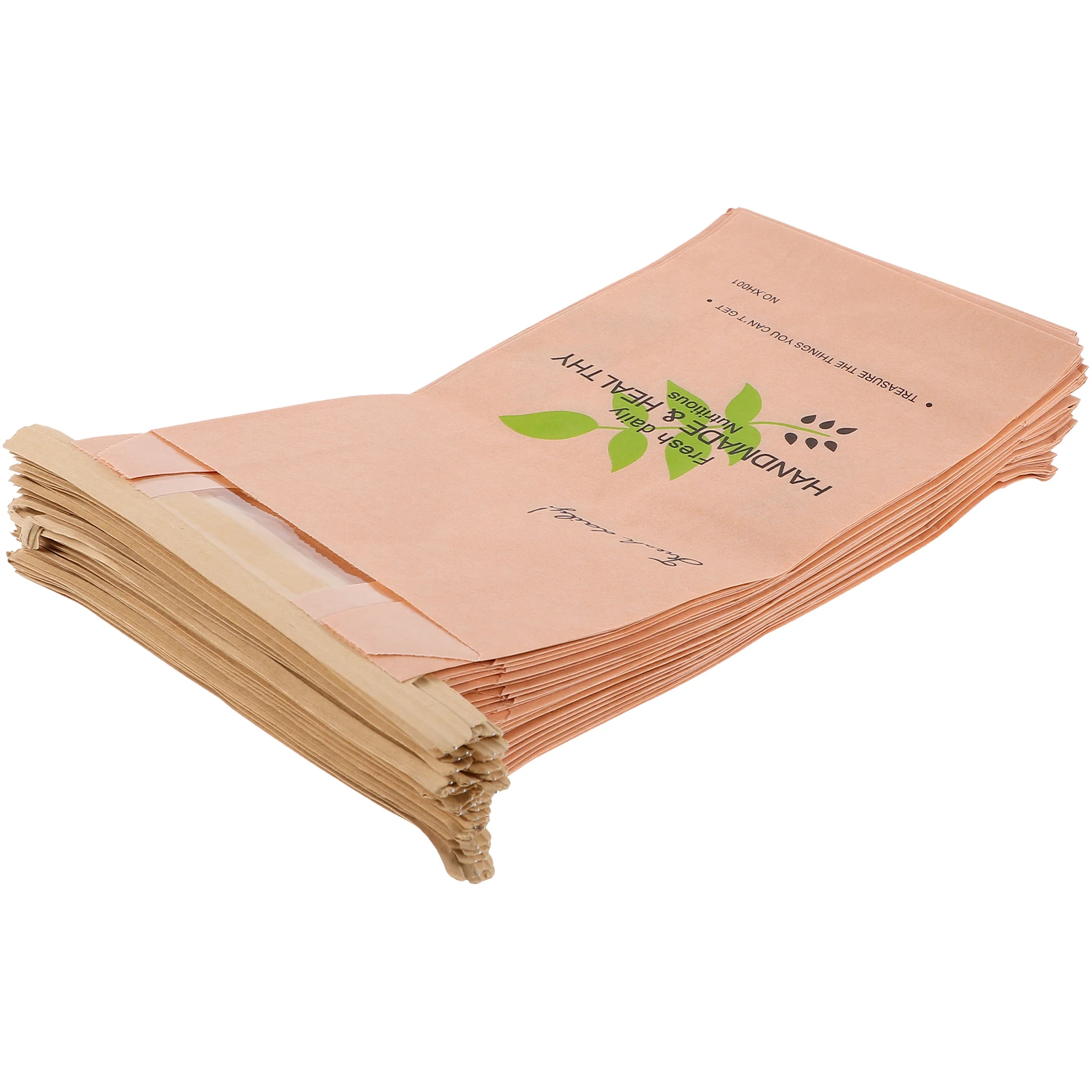 

50Pcs Iron Buckle Bread Sealing Paper Bags Ideal for Toast Bakery Snack Packing Oil-Proof Food Bags Paper Sandwich Bag