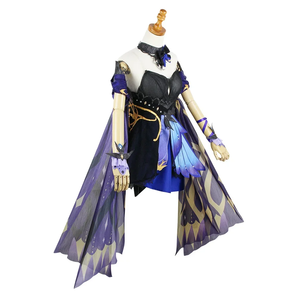 Genshin Impact Keqing Cosplay Trajes, Novos Trajes De Pele, Rabos De Cavalo Perucas, Roxo Misto, Jogo