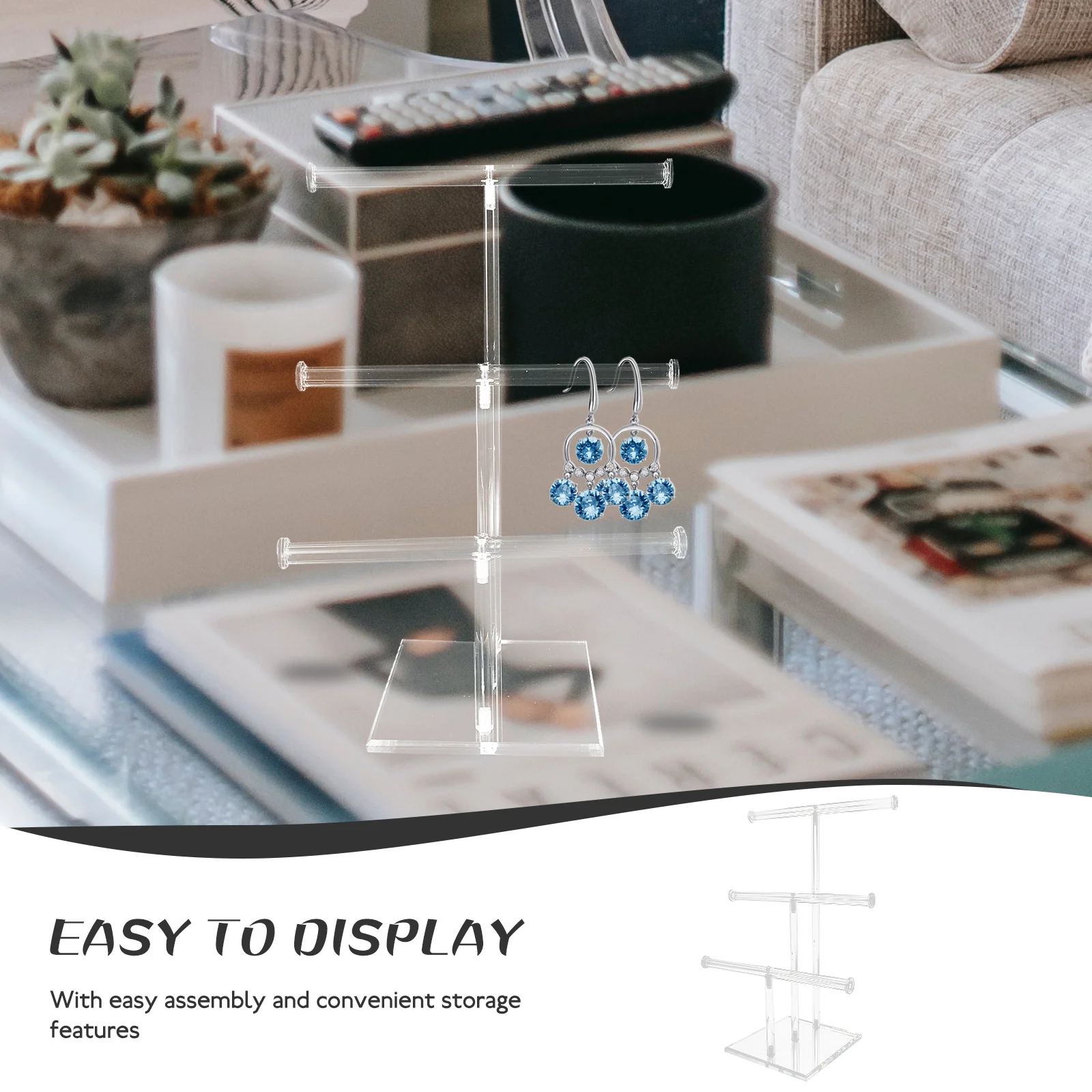 

Multi-Layer Acrylic Jewelry Display Rack Transparent Stand for Necklace Bracelet Organizer Earring Holders