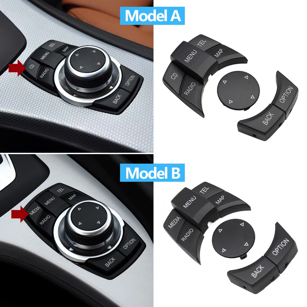 Car Central Console CIC IDrive Multimedia Control Button Cover For BMW 1 3 5 X1 X5 X6 Series E87 E90 E91 E92 E60 E84 E70 E71 E72