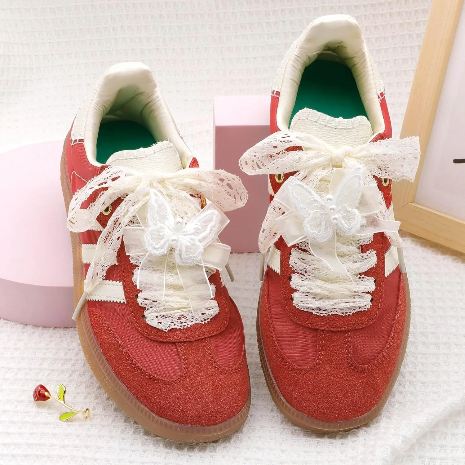 1 Paar Seiden-Spitzen-Schnürsenkel für Mädchen, bunte flache Schnürsenkel, weiß, schwarz, lässige Seil-Schnürsenkel für Schuhe, Zubehör, Breite 3 cm – Detail 24