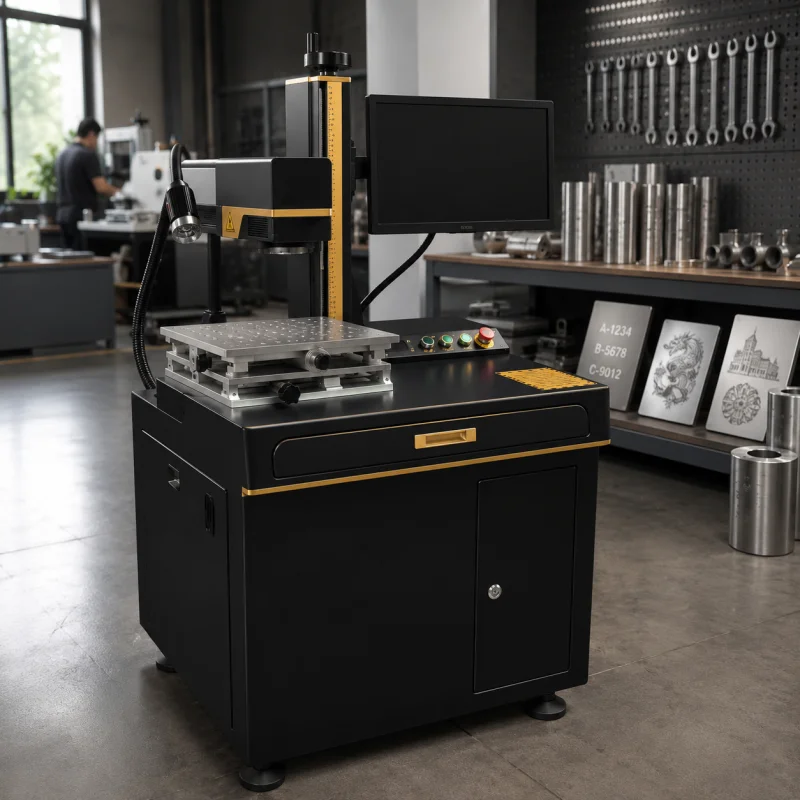 Online Fiber Laser Marking Machine With Conveyor Table For Alloy Parts Product ID Marking Accurate Focus Wholesale Supplier