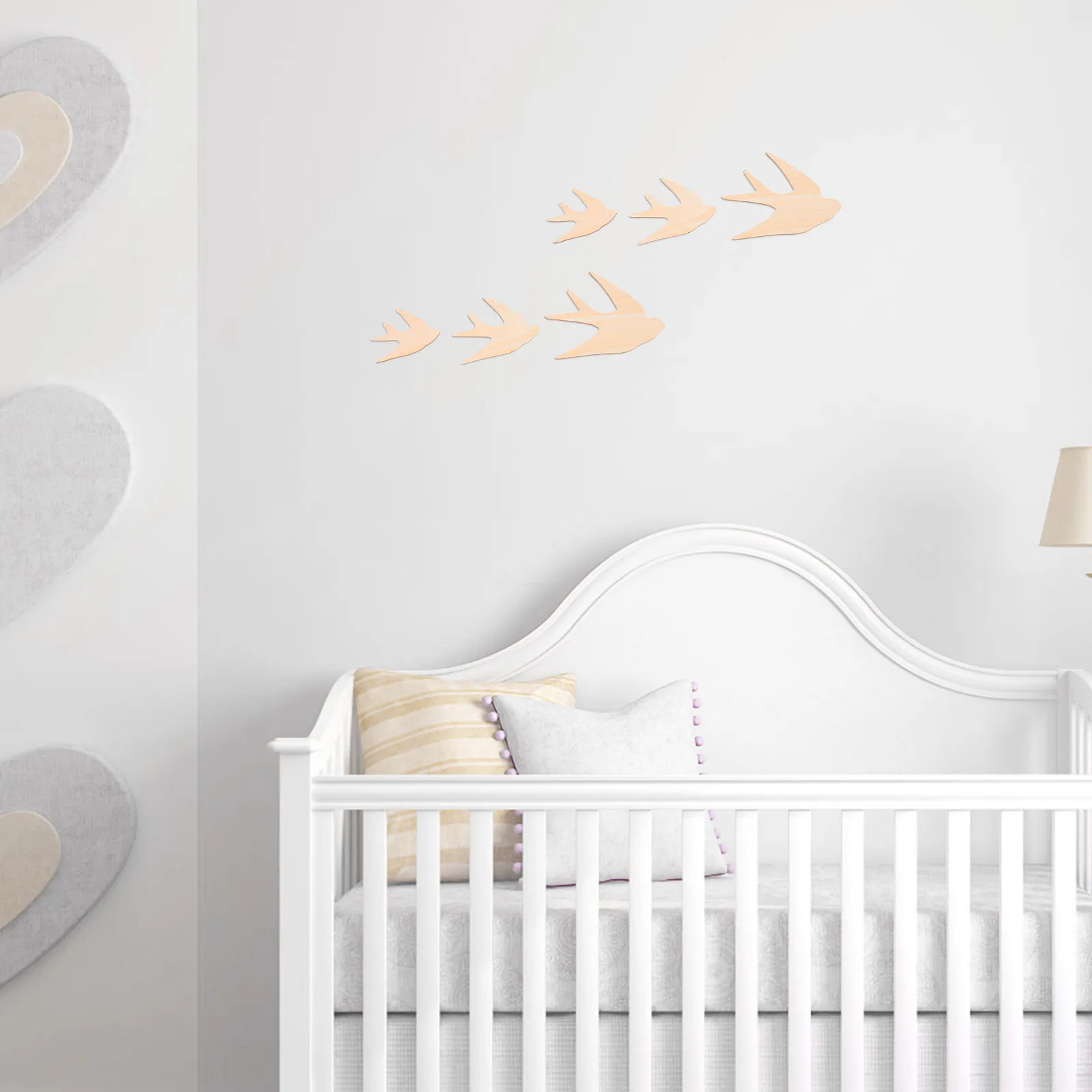 3Pcs Unfinished Wood Swallow Wall Art Decor Nordic Style Bird Cutouts Easy Install Home Party Living Room Wall Decoration Set