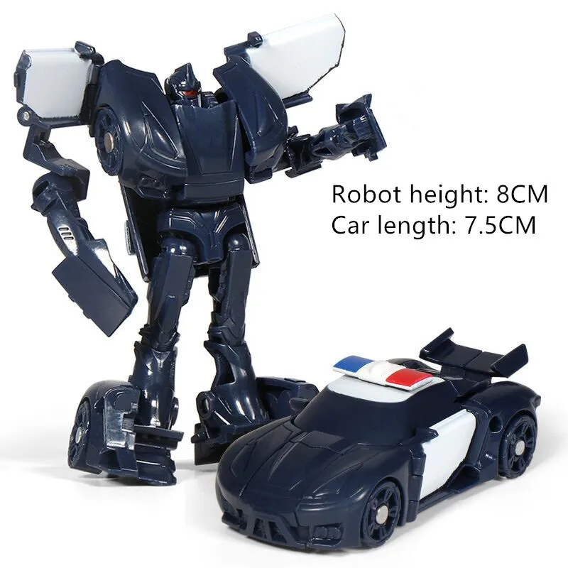 QCKJ Juguetes Robot de Coche, Coches de Juguete de deformación, Figura de acción con Dos Cabezales Intercambiables adicionales
