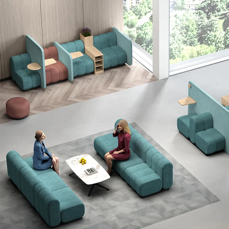it-Modern Office Fabric Sofa Corner Waiting Room Sofa for Business Reception Leisure Areas-