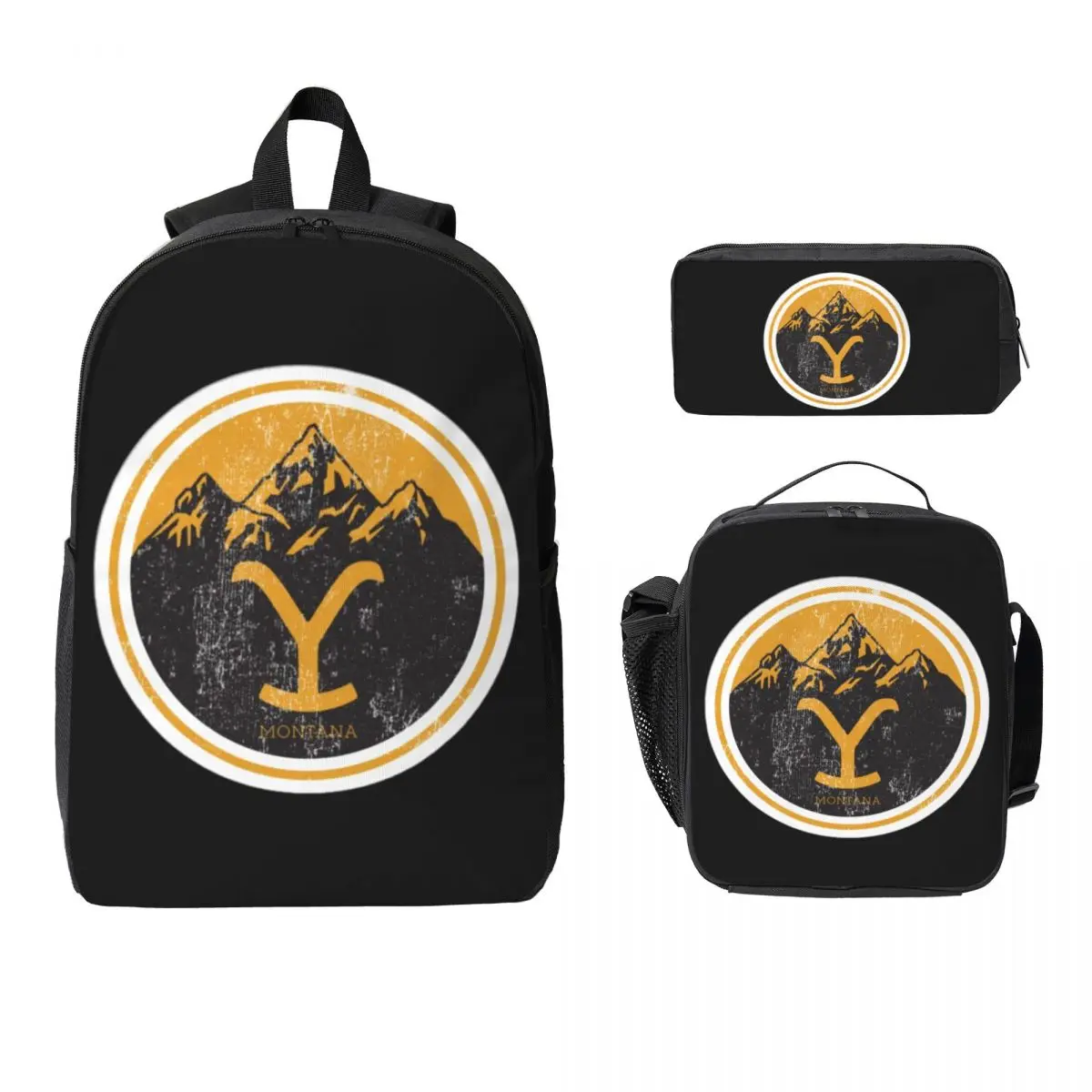 Yellowstone Quick Dry Dutton Ranch Backpack Boy Girl BookBag School Bag Laptop Shoulder Bags 3ps Insulated Lunch Bag Pencil Case