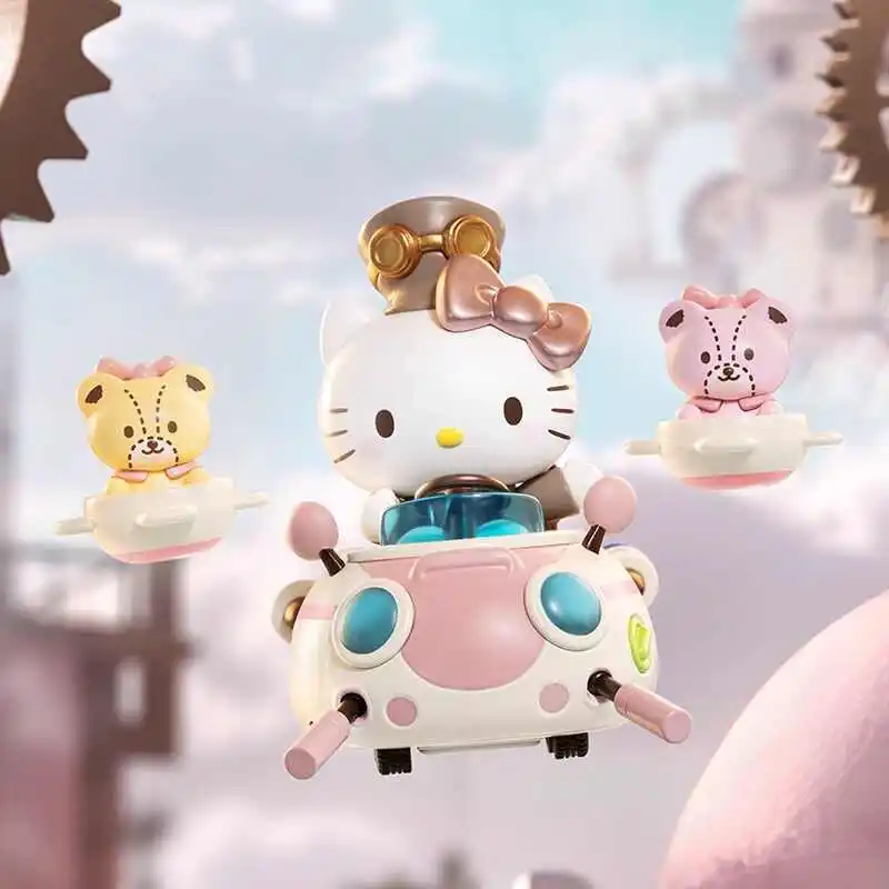 Sanrio Hello Kitty Family Steampunk Series Blind Box Mymelody Cinnamoroll Pochacco Kuromi Anime Action Figure Modle Toys Gifts