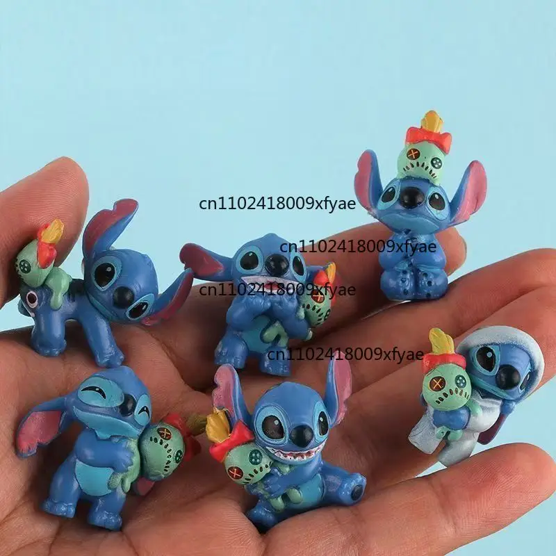 โมเดลตัวการ์ตูนลิโลแอนด์สติทช์ 6 ชิ้น ปี 2025 ของสะสมอนิเมะ ตกแต่งโต๊ะทำงาน ของตกแต่งเค้กวันเกิด ของเล่นเด็ก ของขวัญ