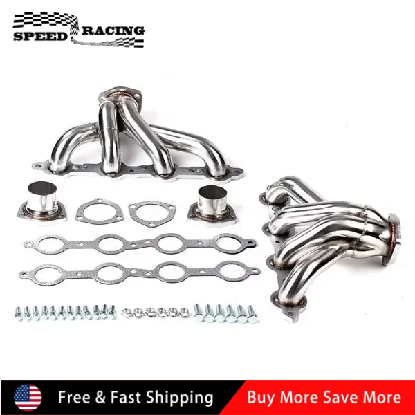 

MT001070 Выхлопной коллектор из нержавеющей стали для двигателей Chevy LS LS3 LS6 LS7 4,8 л 5,3 л 5,7 л 6,0 л 6,2 л V8, серебристый