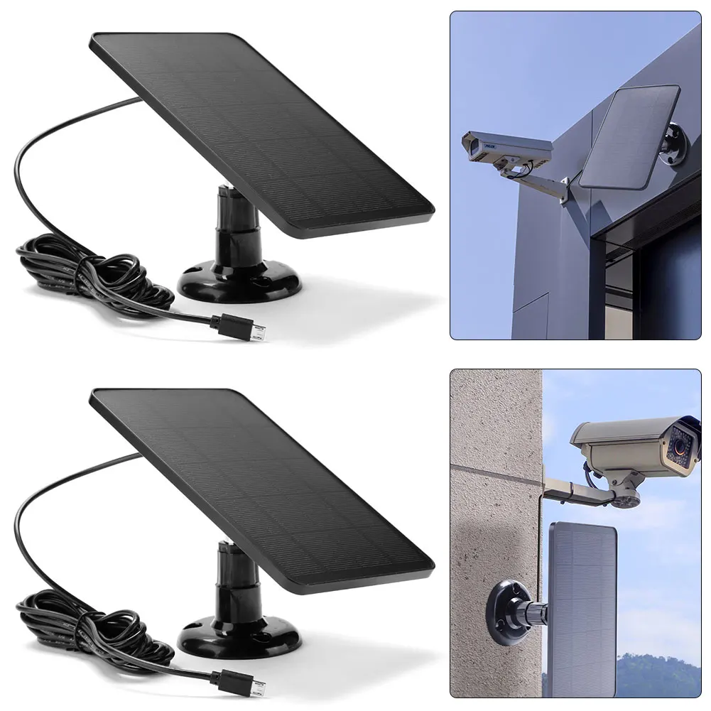 

2 шт. портативных монокристаллических солнечных панелей мощностью 10 Вт, 5 В (черные)