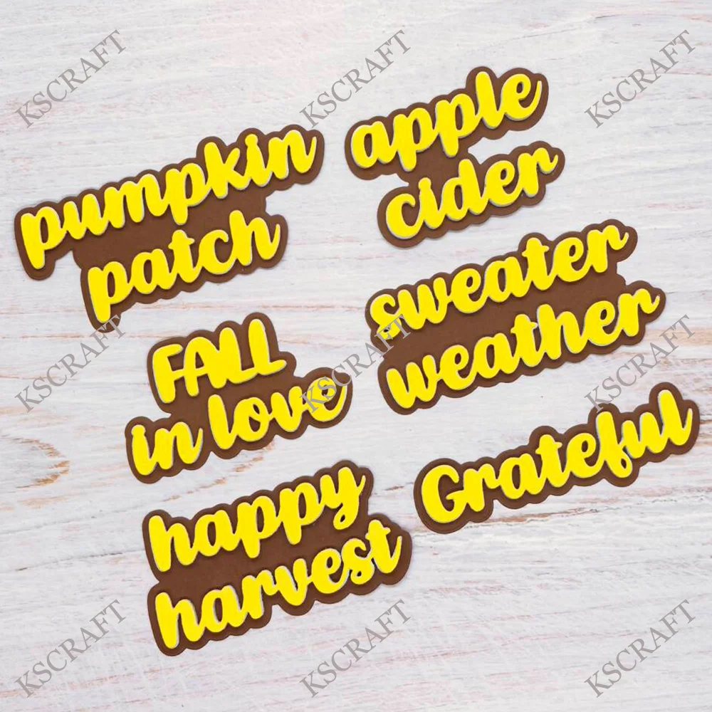KSCRAFT 2025 Fall Sentiments Cutting Dies Stencils for DIY Scrapbooking Decorative Embossing DIY Paper Cards view 5