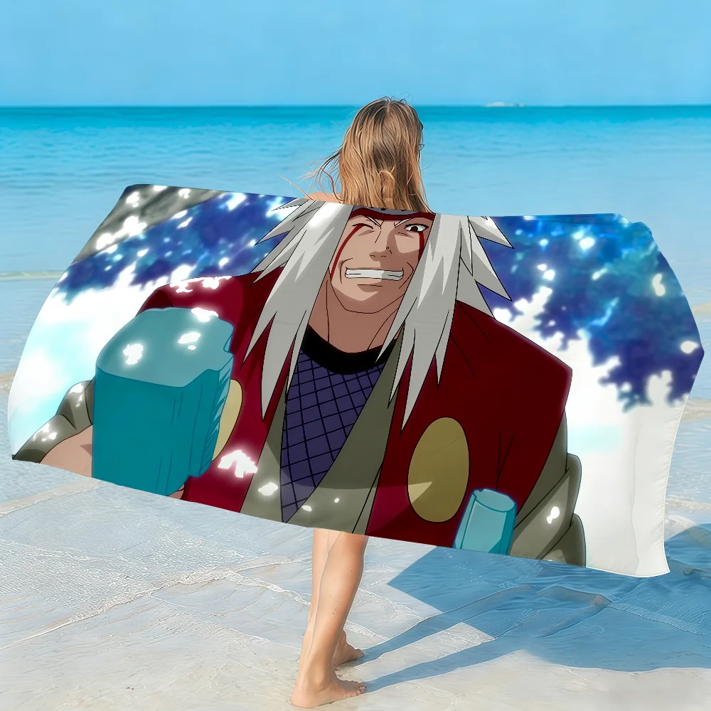 N-Naruto-S Anime Jiraiya Towel Soft Lightweight Anti-Sand Large Beach Towel Quick-Drying Bath Sports Family
