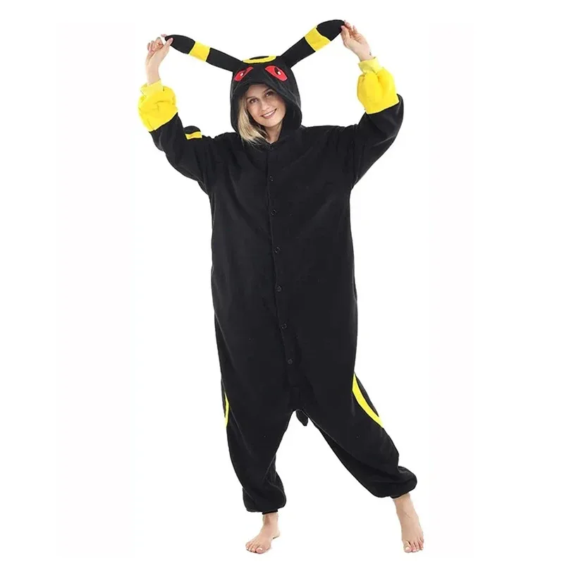 Disfraz de Cosplay de dibujos animados de Umbreon para mujer, monos de Anime Kigurumi Pokenon para adultos, ropa de casa Kawaii, mono de Navidad y Halloween
