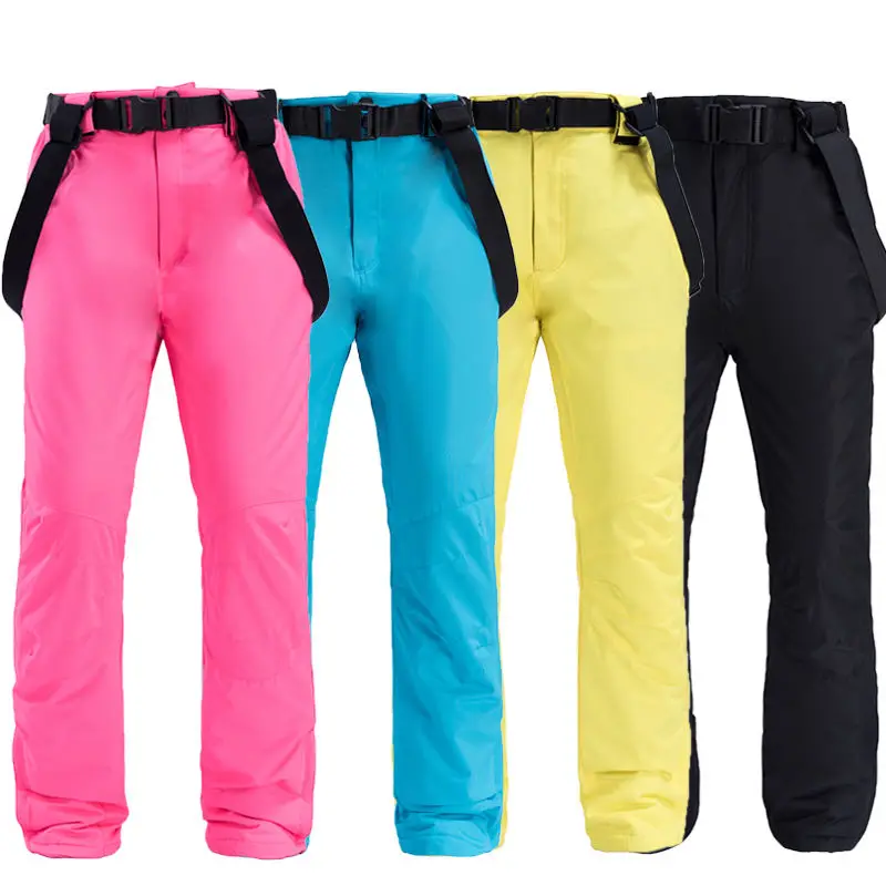 Pantalones de esquí para hombre y mujer, ropa a prueba de viento, impermeable, cálida y transpirable, para snowboard y deportes de nieve, novedad