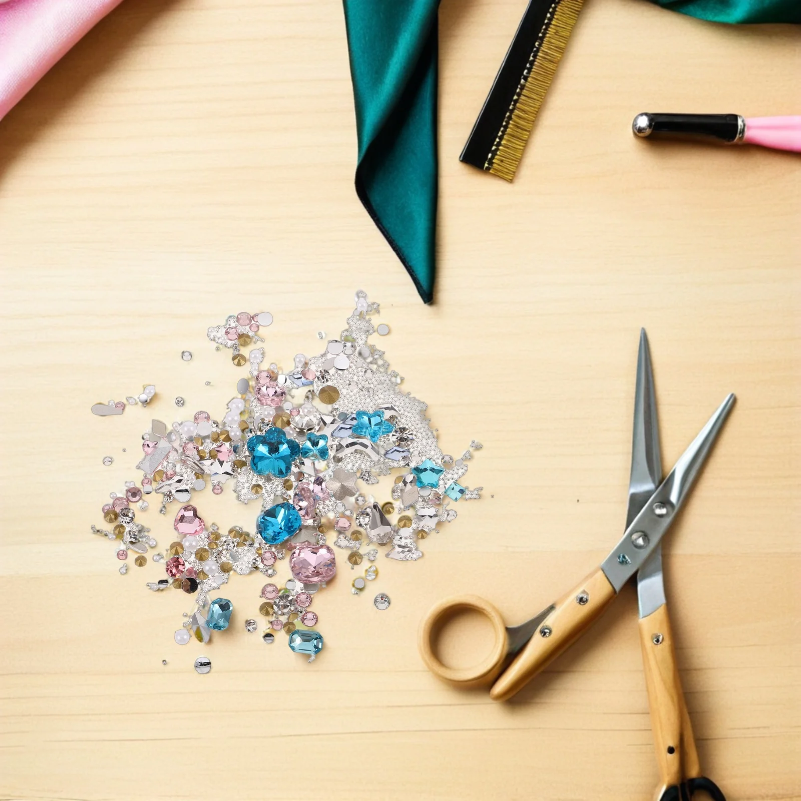 

2 set 2 Sets Rhinestones 3D Diy Art Studs Glitter Jewels Diy Nail Art Studs Nail Gems For Manicure For Manicure Decorations