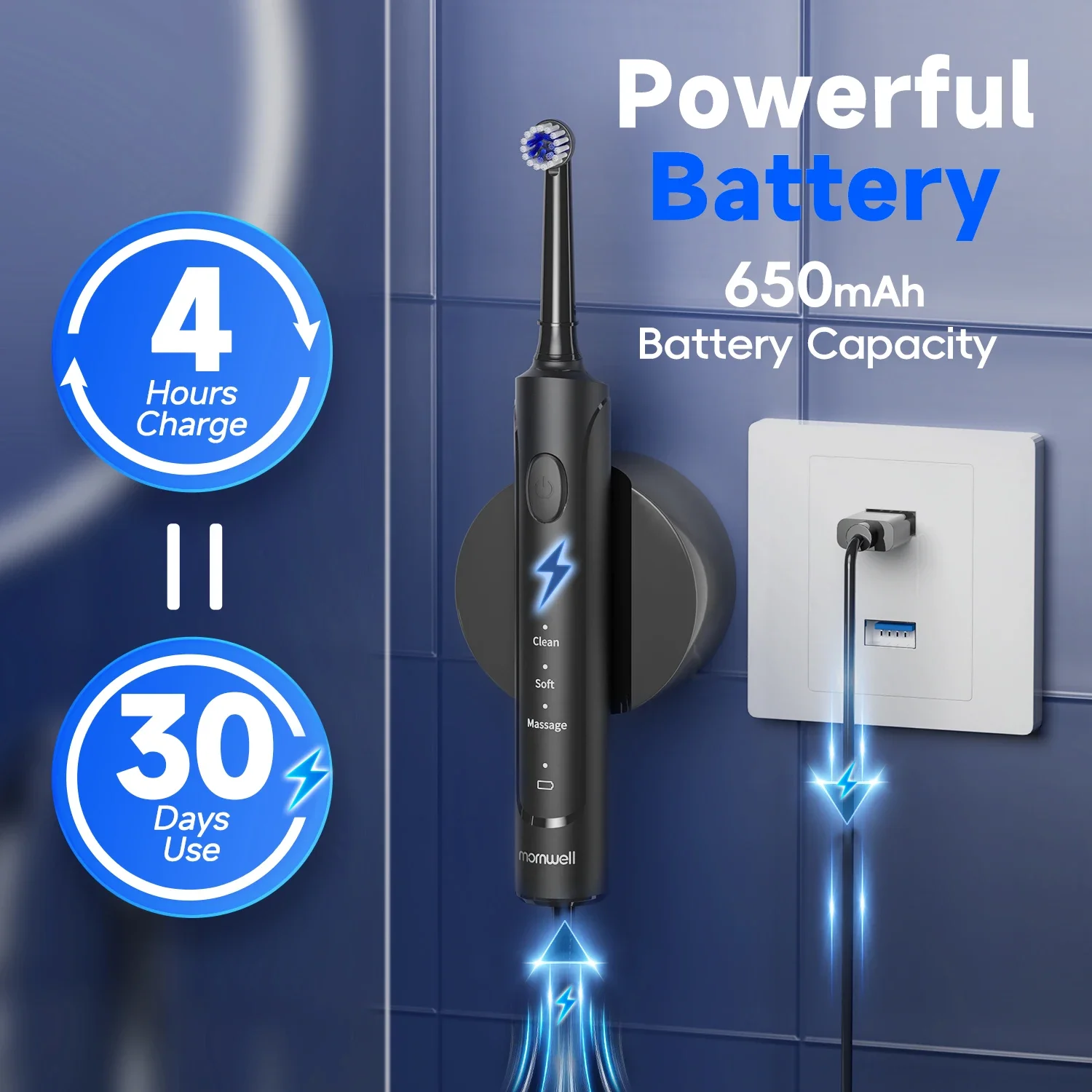 Electric Water Flosser and Electric Toothbrush Set Whitens Teeth  Protects Gum Health With 4 Brush Heads and 4 Flosser Nozzles