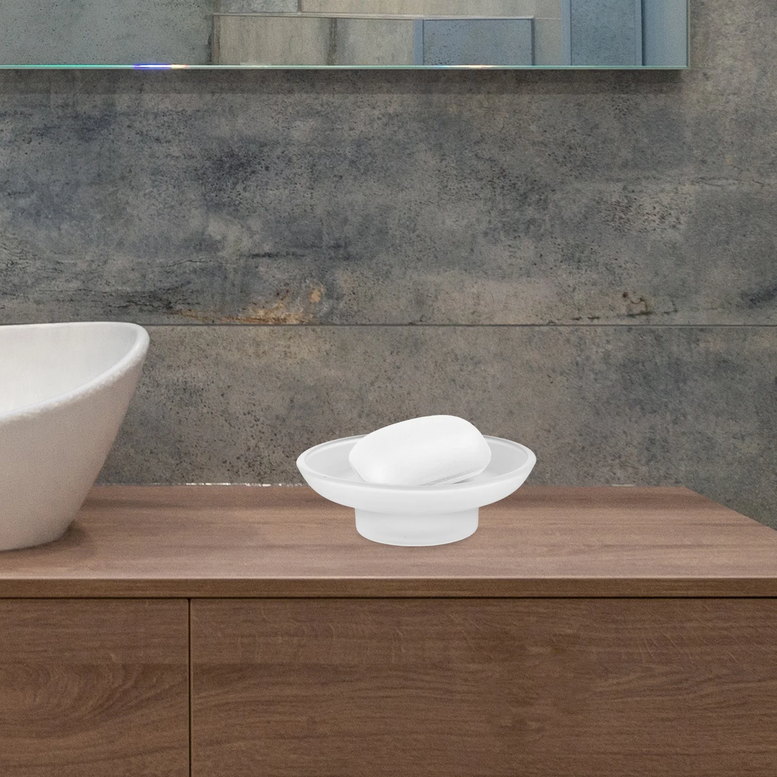 

2Pcs Clear Glass Soap Dish Self Draining Bar Soap Holder Smooth Edges for Bathroom Washroom Modern Decor Accessory