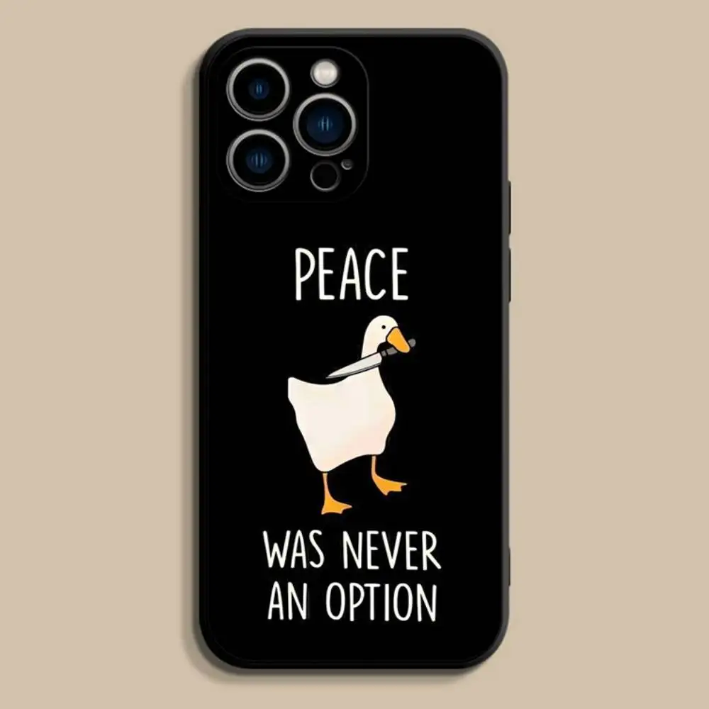 Cartoon Lustige D-Duck Handyhülle für iPhone 17,16,15,14,13,12,Pro,Max,Plus,E,SE4,Air,Mini Schwarz Soft Cover