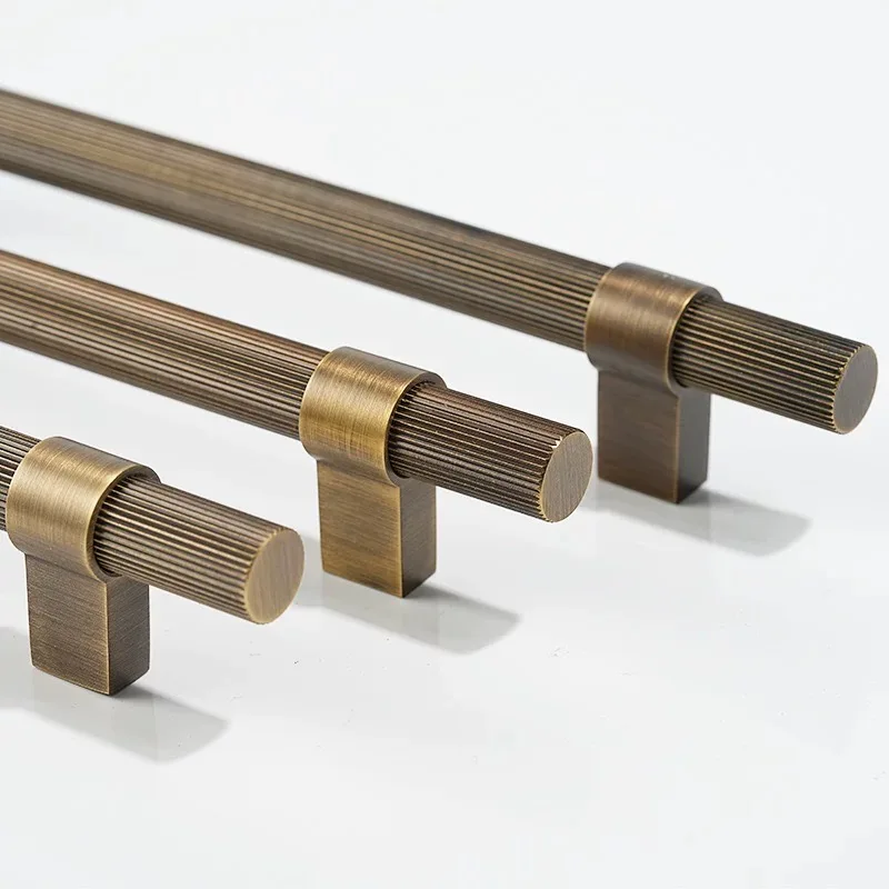 Antique Brass Stripe Handles Kitchen Cabinet Storage Handles Drawers Knobs Wardrobe Closet Pull Furniture Kitchen Accessories