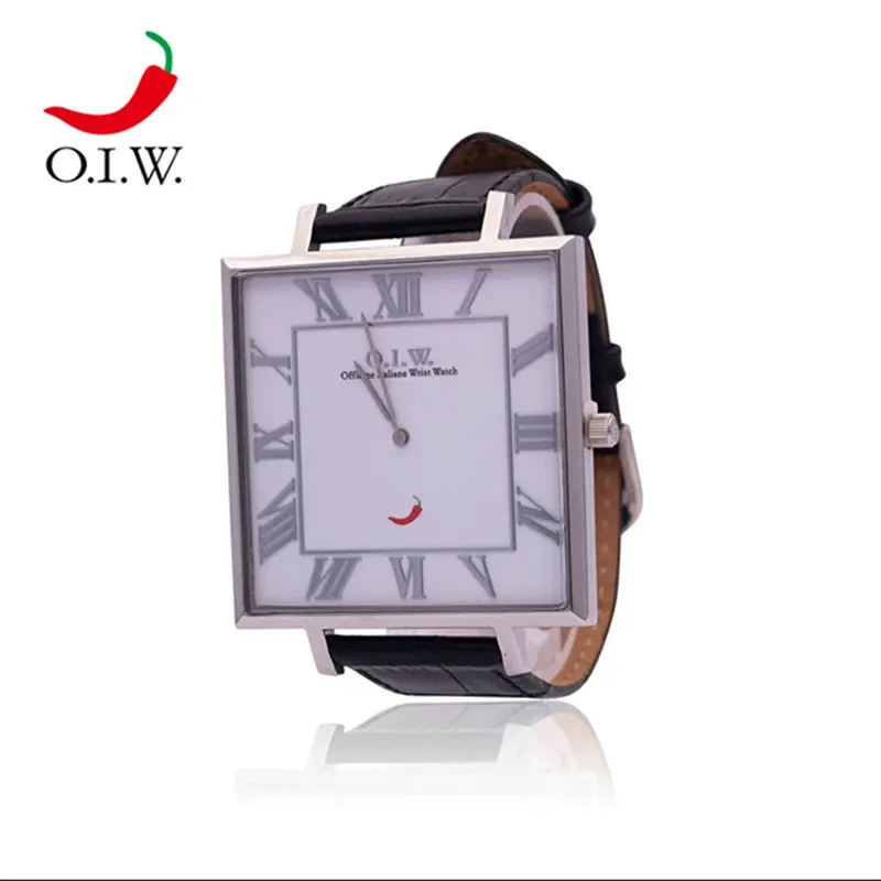 Wholesale Custom 3Atm Waterproof Leather Strap Watch Square Shaped Face Design 316 Stainless Steel Quartz Watch