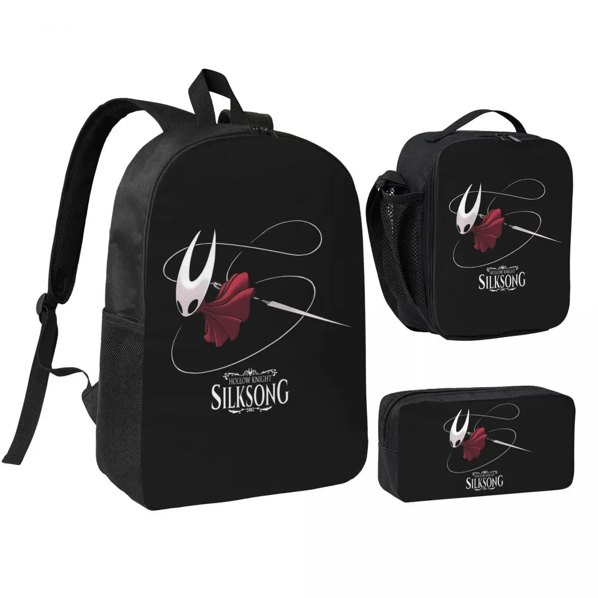 

Silksong Backpack Student BookBag School Bag Shoulder Bags 3ps Insulated Lunch Bag Pencil Case