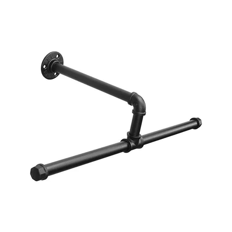 2 Pcs Industrial Pipe Clothes Rack Heavy Duty Rustic Detachable Wall Mounted Clothing Rack Multi- Hanging Rod for Closet Storage