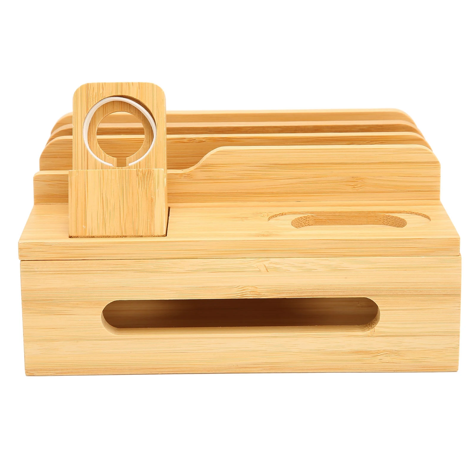 Bamboo Multi Device Charging Station Bamboo Multi Devices Charging Station Charging Dock Stand Rack for Phone Tablet Watch